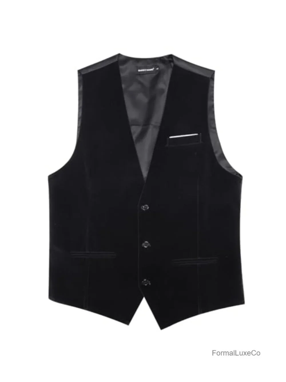 Men's Velvet Suit Vest with Brooch - 2 Piece Set, Formal Wedding Party